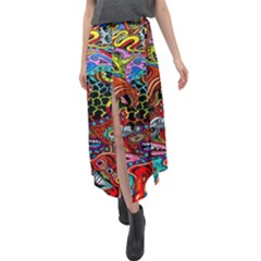 Vector Art Pattern - Velour Split Maxi Skirt by Amaryn4rt