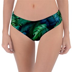 Tropical Green Leaves Background Reversible Classic Bikini Bottoms by Amaryn4rt