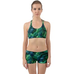 Tropical Green Leaves Background Back Web Gym Set by Amaryn4rt