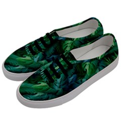 Tropical Green Leaves Background Men s Classic Low Top Sneakers by Amaryn4rt