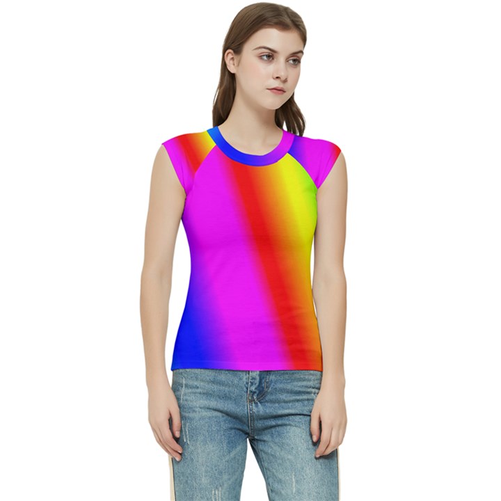 Multi color rainbow background Women s Raglan Cap Sleeve Tee