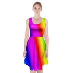 Multi Color Rainbow Background Racerback Midi Dress by Amaryn4rt