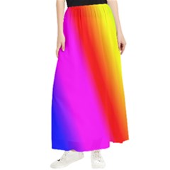 Multi Color Rainbow Background Maxi Chiffon Skirt by Amaryn4rt