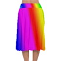 Multi color rainbow background Velvet Flared Midi Skirt View2