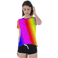 Multi Color Rainbow Background Short Sleeve Open Back Tee by Amaryn4rt