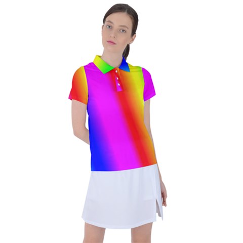 Multi Color Rainbow Background Women s Polo Tee by Amaryn4rt