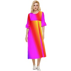 Multi Color Rainbow Background Double Cuff Midi Dress by Amaryn4rt