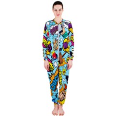 Comic Elements Colorful Seamless Pattern Onepiece Jumpsuit (ladies) by Amaryn4rt