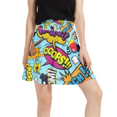 Comic Elements Colorful Seamless Pattern Waistband Skirt by Amaryn4rt