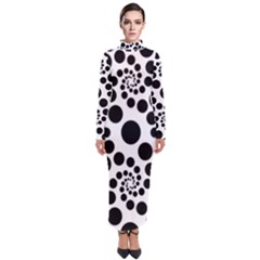 Dot Dots Round Black And White Turtleneck Maxi Dress by Amaryn4rt