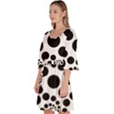 Dot dots round black and white Velour Kimono Dress View2