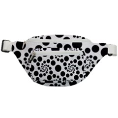 Dot Dots Round Black And White Fanny Pack by Amaryn4rt