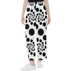 Dot Dots Round Black And White Women s Pants  by Amaryn4rt