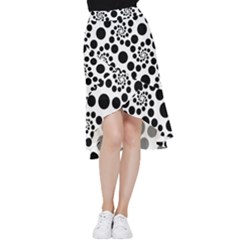 Dot Dots Round Black And White Frill Hi Low Chiffon Skirt by Amaryn4rt