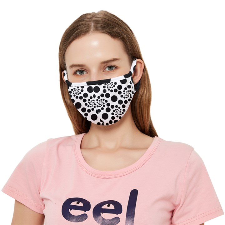 Dot dots round black and white Crease Cloth Face Mask (Adult)