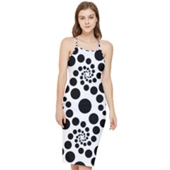 Dot Dots Round Black And White Bodycon Cross Back Summer Dress by Amaryn4rt