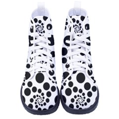 Dot Dots Round Black And White Kid s High-top Canvas Sneakers by Amaryn4rt