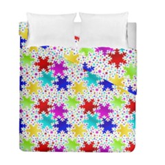 Snowflake Pattern Repeated Duvet Cover Double Side (full/ Double Size) by Amaryn4rt