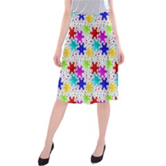 Snowflake Pattern Repeated Midi Beach Skirt by Amaryn4rt