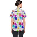 Snowflake Pattern Repeated Women s Short Sleeve Shirt View2