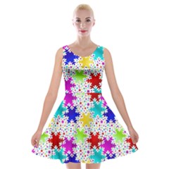 Snowflake Pattern Repeated Velvet Skater Dress by Amaryn4rt