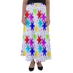 Snowflake Pattern Repeated Flared Maxi Skirt by Amaryn4rt