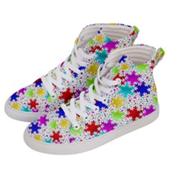 Snowflake Pattern Repeated Men s Hi-top Skate Sneakers by Amaryn4rt