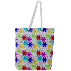 Snowflake Pattern Repeated Full Print Rope Handle Tote (large) by Amaryn4rt