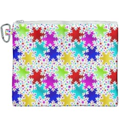 Snowflake Pattern Repeated Canvas Cosmetic Bag (xxxl) by Amaryn4rt