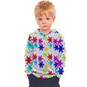 Snowflake Pattern Repeated Kids  Overhead Hoodie View1