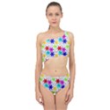 Snowflake Pattern Repeated Spliced Up Two Piece Swimsuit View1