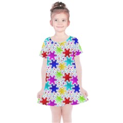 Snowflake Pattern Repeated Kids  Simple Cotton Dress by Amaryn4rt