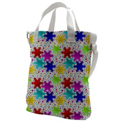 Snowflake Pattern Repeated Canvas Messenger Bag by Amaryn4rt