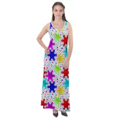 Snowflake Pattern Repeated Sleeveless Velour Maxi Dress by Amaryn4rt