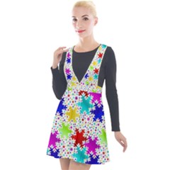 Snowflake Pattern Repeated Plunge Pinafore Velour Dress by Amaryn4rt