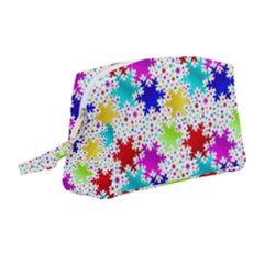 Snowflake Pattern Repeated Wristlet Pouch Bag (medium) by Amaryn4rt