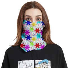 Snowflake Pattern Repeated Face Covering Bandana (two Sides) by Amaryn4rt