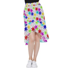 Snowflake Pattern Repeated Frill Hi Low Chiffon Skirt by Amaryn4rt