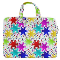 Snowflake Pattern Repeated Macbook Pro 13  Double Pocket Laptop Bag by Amaryn4rt