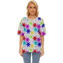 Snowflake Pattern Repeated Oversized Basic Tee View1