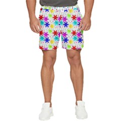 Snowflake Pattern Repeated Men s Runner Shorts by Amaryn4rt