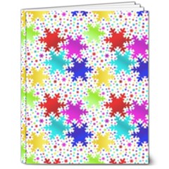 Snowflake Pattern Repeated 8  X 10  Hardcover Notebook by Amaryn4rt