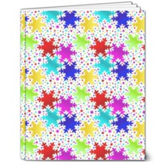 Snowflake Pattern Repeated 8  X 10  Softcover Notebook by Amaryn4rt