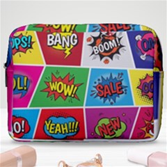 Pop Art Comic Vector Speech Cartoon Bubbles Popart Style With Humor Text Boom Bang Bubbling Expressi Make Up Pouch (large) by Amaryn4rt