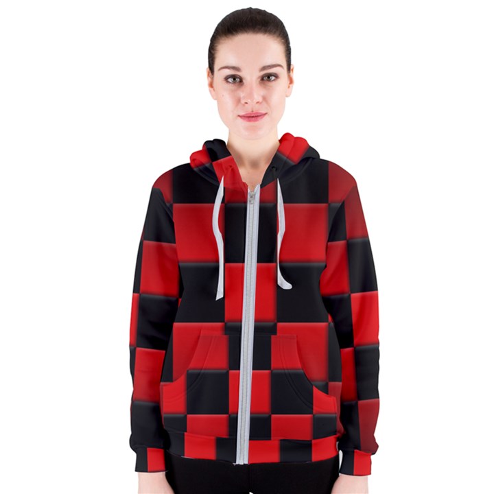 Black And Red Backgrounds- Women s Zipper Hoodie