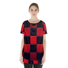 Black And Red Backgrounds- Skirt Hem Sports Top by Amaryn4rt