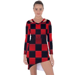 Black And Red Backgrounds- Asymmetric Cut-out Shift Dress by Amaryn4rt