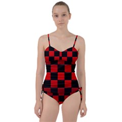 Black And Red Backgrounds- Sweetheart Tankini Set by Amaryn4rt