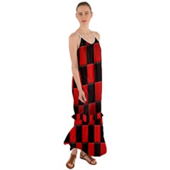 Black And Red Backgrounds- Cami Maxi Ruffle Chiffon Dress by Amaryn4rt