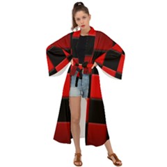 Black And Red Backgrounds- Maxi Kimono by Amaryn4rt